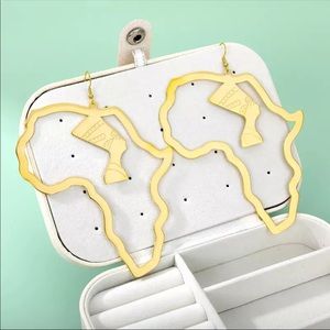 Egyptian Queen Nefertiti Earrings for women Large Ethnic Jewelry Map